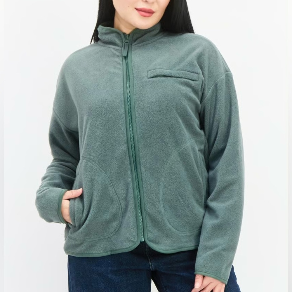 NWT Bearpaw Fleece Zipper Jacket Olive Medium